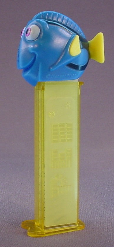 Pez Disney Finding Nemo Dory Fish, Transparent Or Clear Yellow Stem, Pez Candy Dispenser