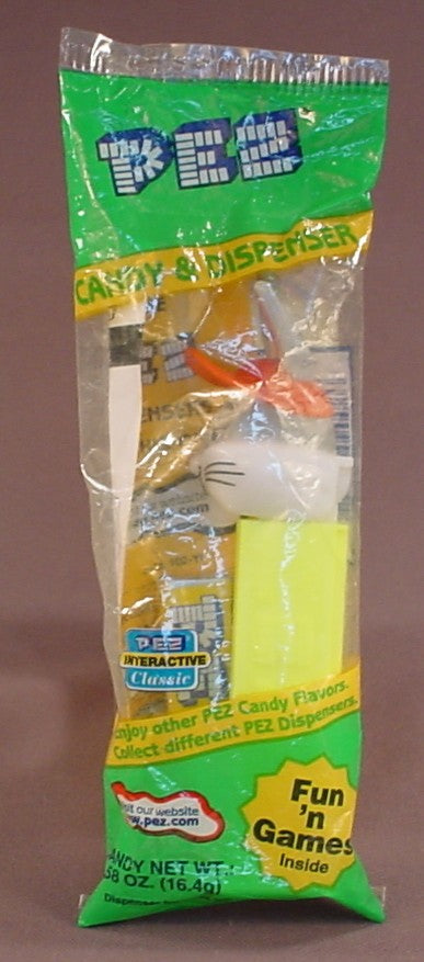 Pez Looney Tunes Bugs Bunny Wearing A Red Hat, In The Original Packaging, Yellow Stem