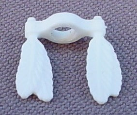 Playmobil White Double Feather Decoration For A Lance Spear Or Peace Pipe, 3250 3870 3871 3872 3873