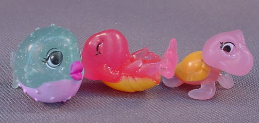 Splashlings Lot Of 3 Toy Figure, Mermaid Friends, Smiley Shrimp, Penny Puffs, Turtle, 2017 TPFTOYS, TPF Toys