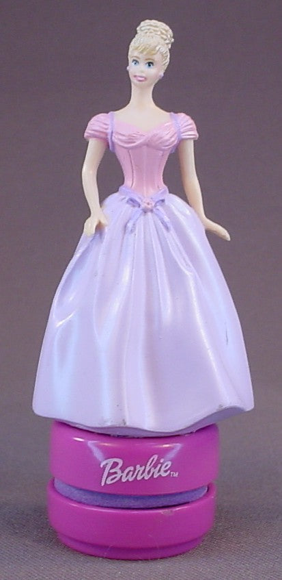 Barbie In A Pink & Lilac Purple Gown Figure Rubber Stamp, 4 1/4 Inches Tall, Figural Stamp, The Stamp Is Barbie's Head