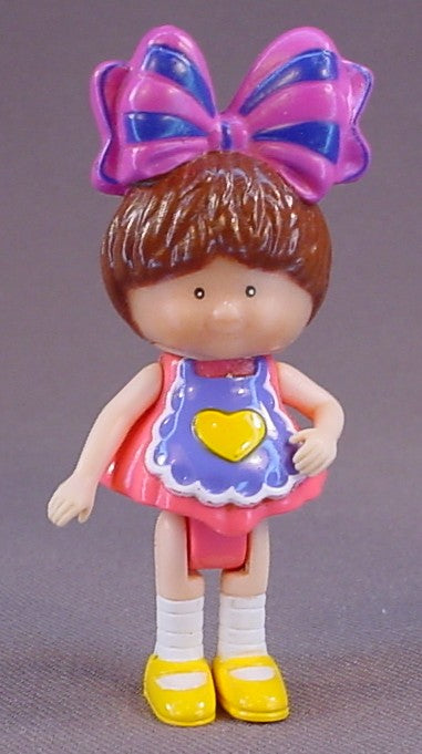 Silverlit Bonnie Toy Doll, 3 Inches Tall, Yellow Heart On Her Pink Dress, Arms & Legs Move, 1990-1991, Vintage
