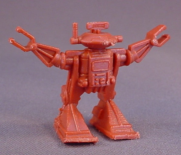 Arco Rogun Pair Of Brown Space Robot Figures, 1 1/2 Inches Tall, Vintage, 1983 Arco