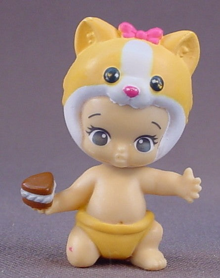 Baby Twozie Pastel Figure With An Orange Kitty Cat Hat, Season 1, Two Playful Cafe, 2016-2017 Moose, Twozies, The Head Turns, Doll