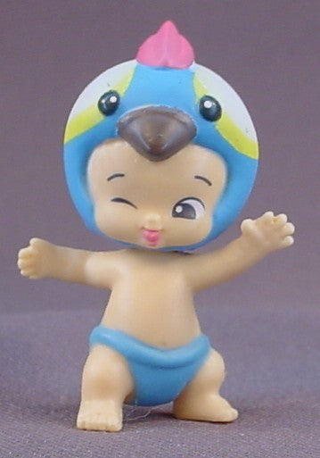 Baby Twozie Squawky Figure With A Blue & White Bird Hat, Season 1, Two Noisy, 2016-2017 Moose, Twozies, The Head Turns, Doll, T1-066