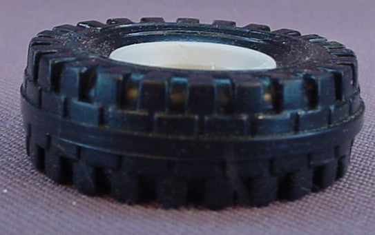Playmobil Black Rubber Jeep Tire With A Gray Rim, 3140 3434 3437 3478 3532 3679, Grey, 30 65 3530
