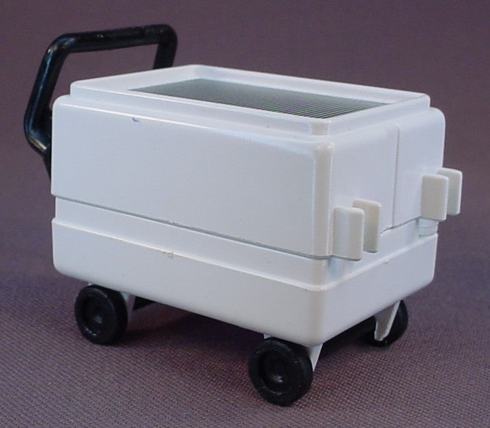 Playmobil White Tool Cart With Swing Out Shelf And Wheels & Handle, The Stickers Have Been Applied