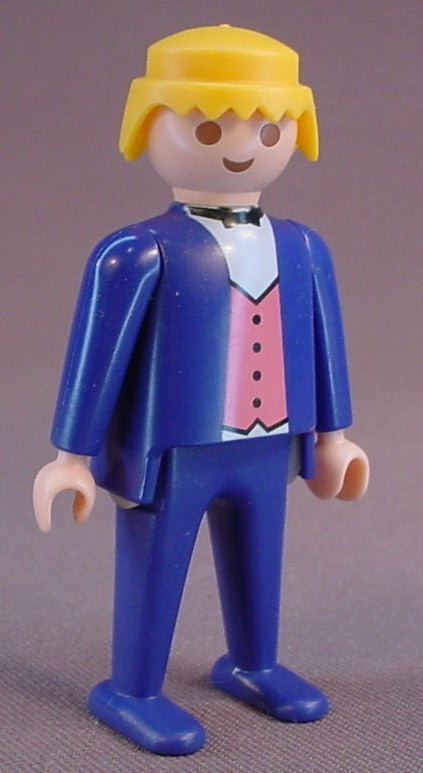 Playmobil Adult Male Groom Figure With Blue Tuxedo Suit And Pink Vest, Victorian, 5509 7218, K7218B