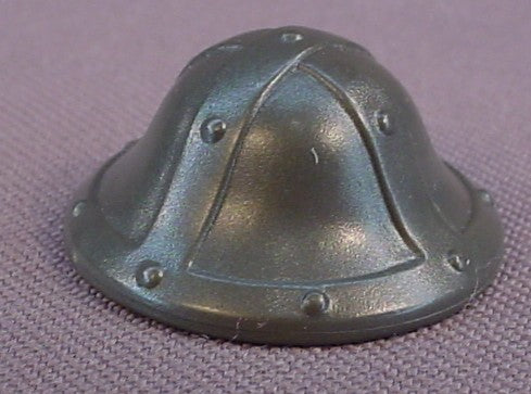 Playmobil Dark Gray Medieval Soldier Helmet With A Flared Bell & Rivets, 3123 3651 3887 3888 4133 4866