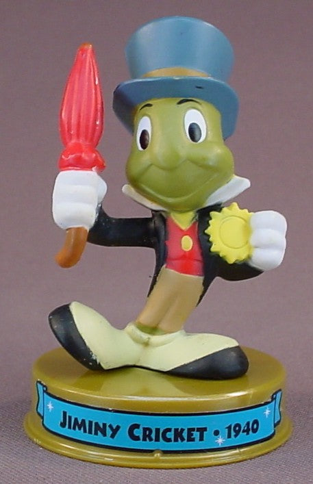 Disney 100 Years Of Magic Jiminy Cricket PVC Figure On A Base, Walt Disney World, Pinocchio Movie