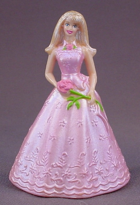 Barbie Princess PVC Figure Holding A Rose, 2 7/8 Inches Tall, Mattel, Possibly 1990