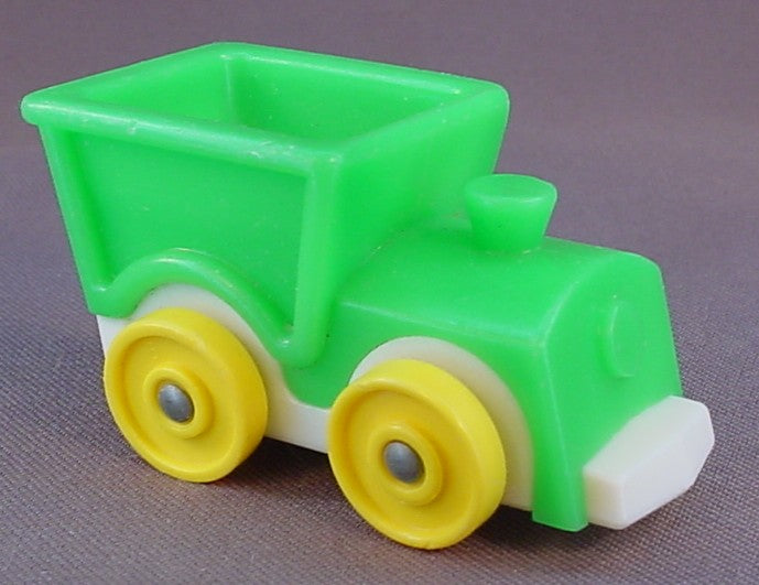 Fisher Price Vintage Green Train Engine, Yellow Wheels, 656 Play Family Little Riders