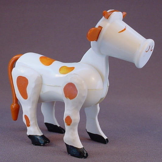 Fisher Price Vintage Bright White Cow Little People, 686 699 2501 Animal Pals Barn