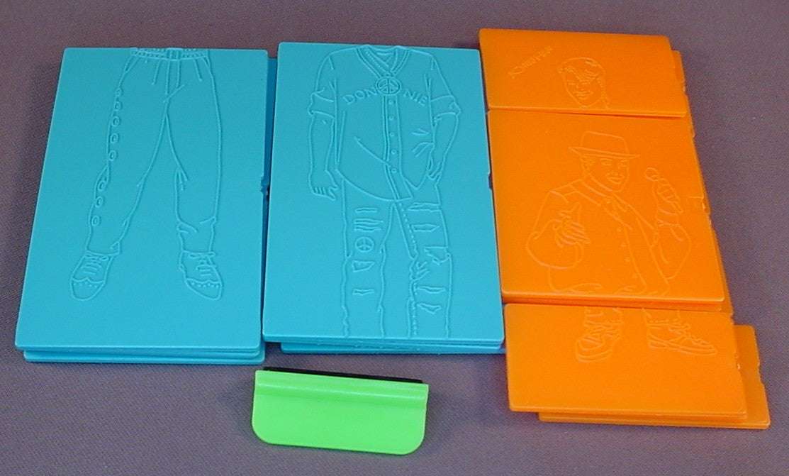 New Kids On The Block Fashion Plates And Instructions, Compatible With Tomy Fashion Plates, 1990 Hasbro, Irwin, Vintage