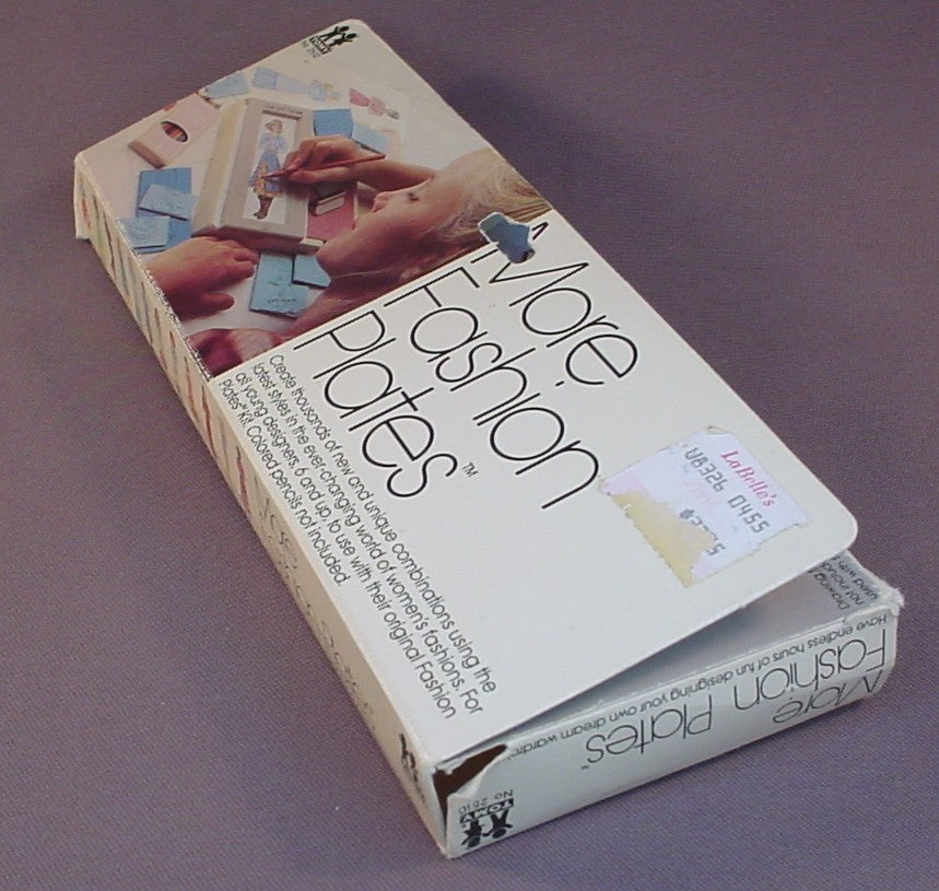 Vintage Tomy More Fashion Plates Set #2510 In The Original Box, Has The Original Plastic Tray With The Crayon & Holder, Has 15 Fashion Plates, 1978 Tomy