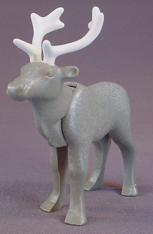 Playmobil Gray Reindeer With White Flexible Antlers Animal Figure, The Head Moves, 3366 3517 3604 3955 4058 4161 5494 5590 5711 5752 5755 5874 5956 5977 7599 9017 9264 70312, Grey, 30 67 0950