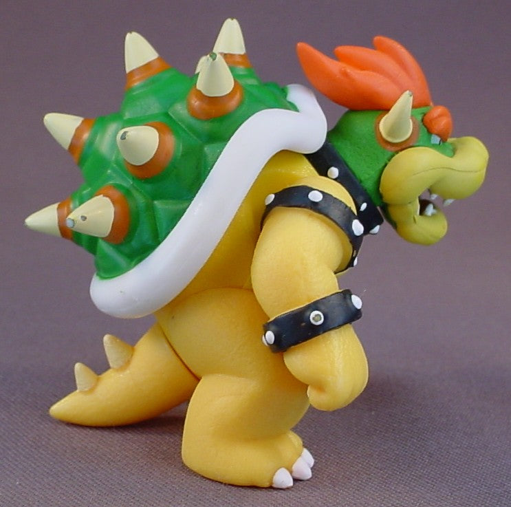 Super Mario Bros King Koopa Bowser Action Figure, 2 3/4 Inches Tall, Has Some Paint Rubs From Play Use, The Head Arms And Tail Move, World Of Nintendo, 2007 Jakks