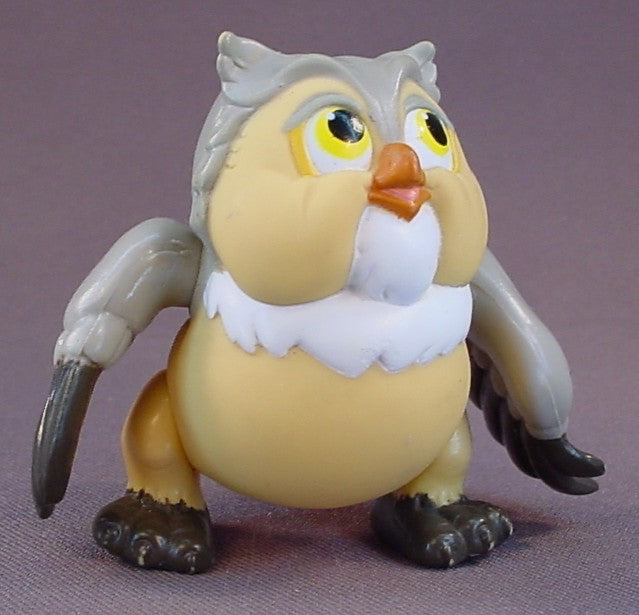 Disney Bambi Movie Friend Owl Figure, The Wings And Legs Move, 2 1/2 Inches Tall, 1988 McDonalds