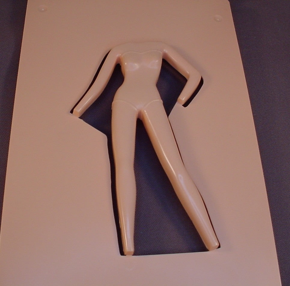 Vintage Tomy 1981 Flip And Fold Fashions Base Plate, Open It And Place Fabric Or Paper  Over The Doll, Close It To Create Fashion Looks, 6 1/4 By 11 1/4 Inches