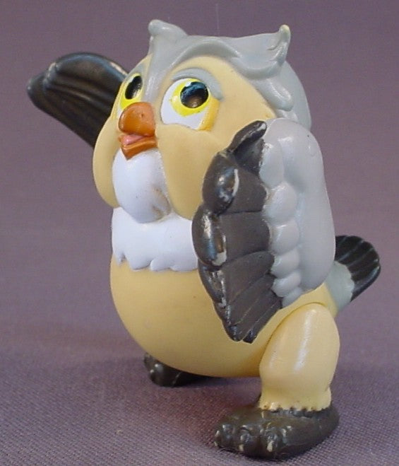 Disney Bambi Movie Friend Owl Figure, The Wings And Legs Move, 2 1/2 Inches Tall, 1988 McDonalds