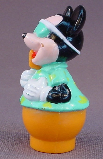Disney Mickey Mouse With A Popsicle And Sunglasses PVC Figure, 3 Inches Tall, Eating An Ice Cream Bar, Arco Playset Little People, Figurine