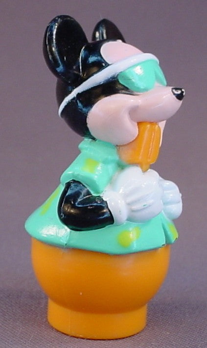 Disney Mickey Mouse With A Popsicle And Sunglasses PVC Figure, 3 Inches Tall, Eating An Ice Cream Bar, Arco Playset Little People, Figurine