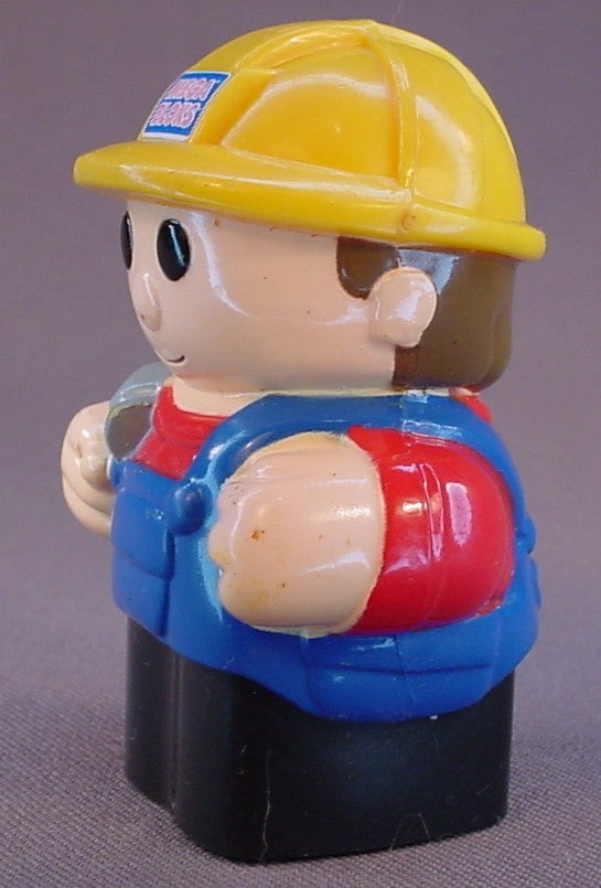 Mega Bloks First Builders Construction Worker Wearing A Hard Hat And Holding A Hammer, 3 Inches Tall