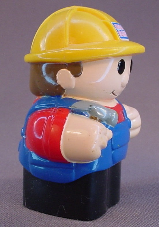 Mega Bloks First Builders Construction Worker Wearing A Hard Hat And Holding A Hammer, 3 Inches Tall