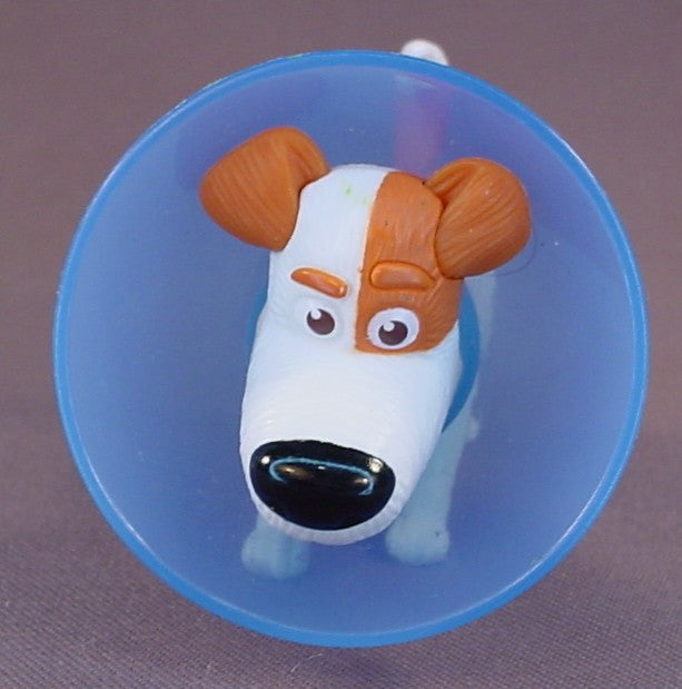 Secret Life Of Pets 2 Movie Max The Jack Russell Terrier Dog Wearing The Cone Of Shame, 3 3/4 Inches Long, 2019 McDonalds