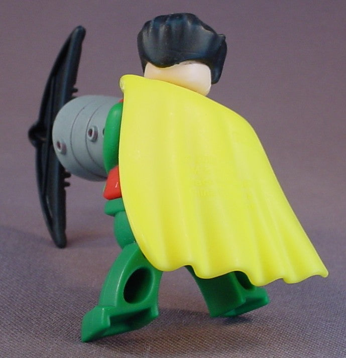 Batman Lego Robin With A Batarang Grappling Hook Launcher Figure Toy, 2 3/4 Inches Tall, Fires The Batarang By Pushing The Button The Side Of The Launcher, 2008 McDonalds
