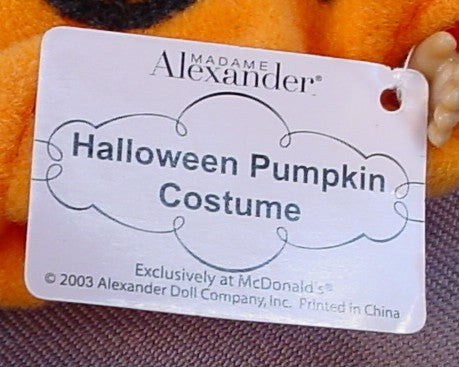Madame Alexander Halloween Pumpkin Costume Doll With The Paper Tag, 5 Inches Tall, 2003 McDonalds