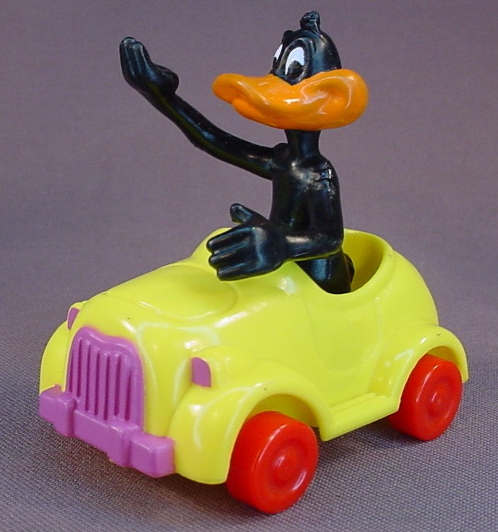 Looney Tunes Complete Set Of 4 Vehicles And PVC Figures, 1989 McDonalds, Wile E Coyote And Roadrunner On A Hand Pump Railway Truck, Daffy Duck In A Car, Bugs Bunny On A Scooter, Sylvester And Tweety In An Airplane