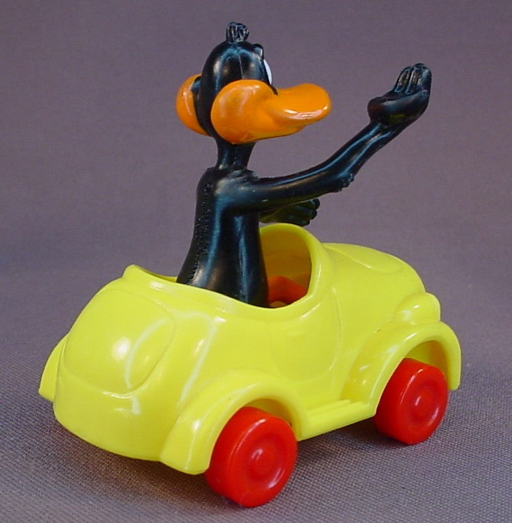 Looney Tunes Complete Set Of 4 Vehicles And PVC Figures, 1989 McDonalds, Wile E Coyote And Roadrunner On A Hand Pump Railway Truck, Daffy Duck In A Car, Bugs Bunny On A Scooter, Sylvester And Tweety In An Airplane