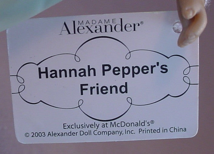 Madame Alexander Hannah Pepper's Friend Doll With The Paper Tag, 5 Inches Tall, 2003 McDonalds