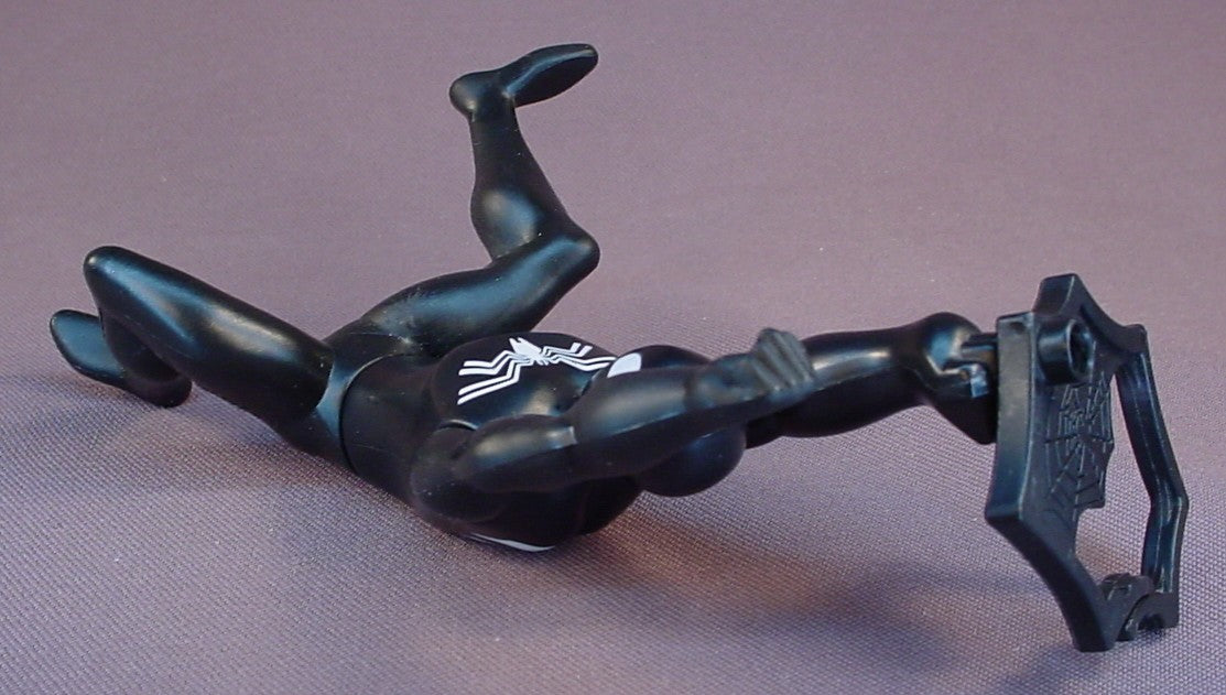 Spider-Man Spectacular Animated Spiderman Web Swinging Spider-Man Figure Toy, 5 Inches Tall, Has A Pull String That Rewinds, Has A Web Loop, Dark Spider-Man, 2009 McDonalds