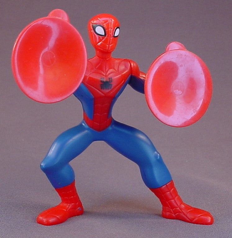 Spider-Man Spectacular Animated Spiderman Suction Cup Spider-Man Figure Toy, 4 1/8 Inches Tall, The Arms And Head Swivel, 2009 McDonalds