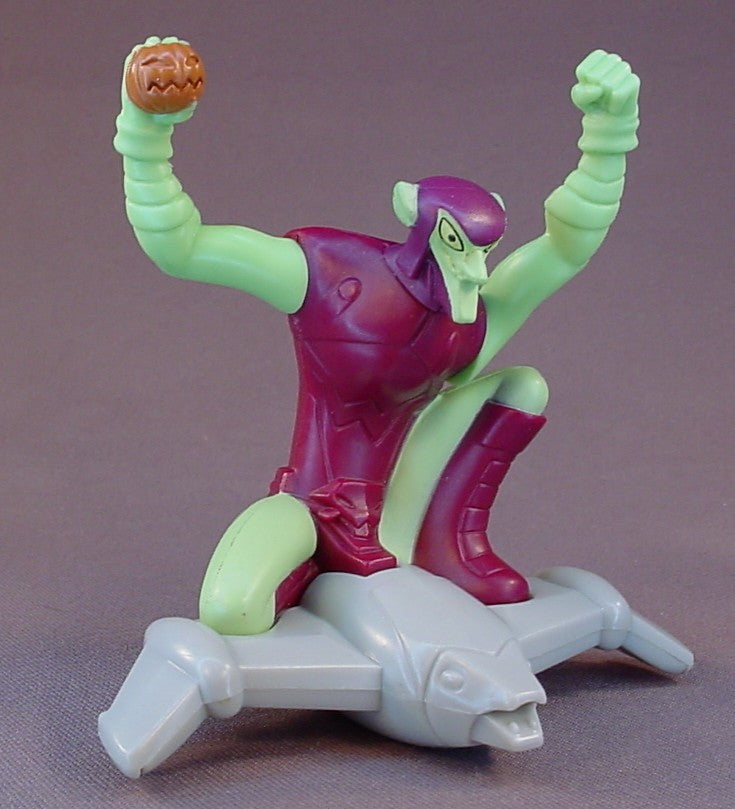 Spider-Man Spectacular Animated Spiderman Green Goblin On A Rolling Glider Figure Toy, 3 1/4 Inches Tall, The Arms And Head Swivel, 2009 McDonalds