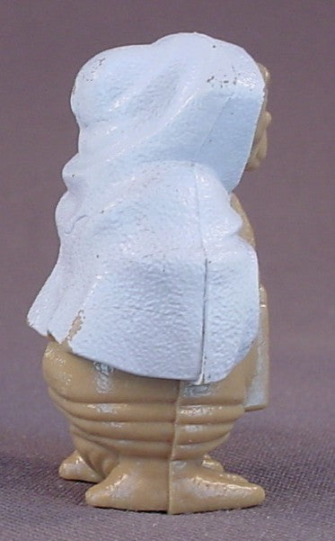 E.T. The Extra-Terrestrial Alien Wearing A White Towel Or Blanket PVC Figure, 2 Inches Tall, He Is Holding A Speak And Spell Toy, 1982 Universal, ET Movie Toy