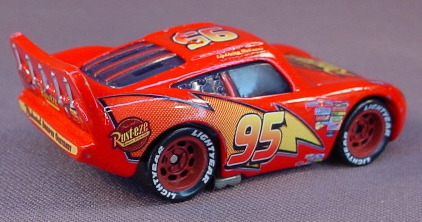 Disney Pixar Cars Movie Lot Of 2 Diecast Metal Lightning McQueen Cars, Both Roll Straight, Both Have Some Paint Wear From Play Use, 3 Inches Long
