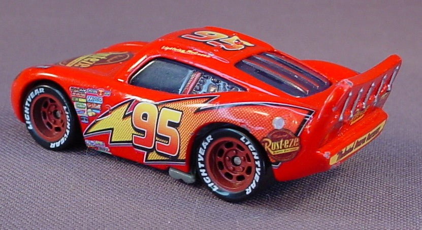 Disney Pixar Cars Movie Lot Of 2 Diecast Metal Lightning McQueen Cars, Both Roll Straight, Both Have Some Paint Wear From Play Use, 3 Inches Long