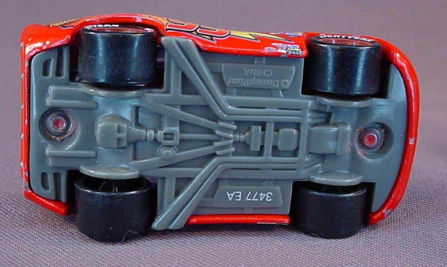 Disney Pixar Cars Movie Lot Of 2 Diecast Metal Lightning McQueen Cars, Both Roll Straight, Both Have Some Paint Wear From Play Use, 3 Inches Long