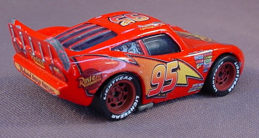 Disney Pixar Cars Movie Lot Of 2 Diecast Metal Lightning McQueen Cars, Both Roll Straight, Both Have Some Paint Wear From Play Use, 3 Inches Long