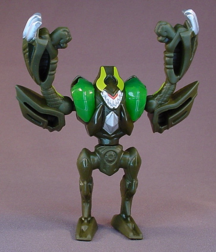 Bakugan Mechtanium Surge Silent Strike Action Figure Toy, 4 Inches Tall, Press The Button To Make The Transparent Green Armor Pop Open, The Arms Move, Swivels At The Waist, 2011 McDonalds, Spin Master