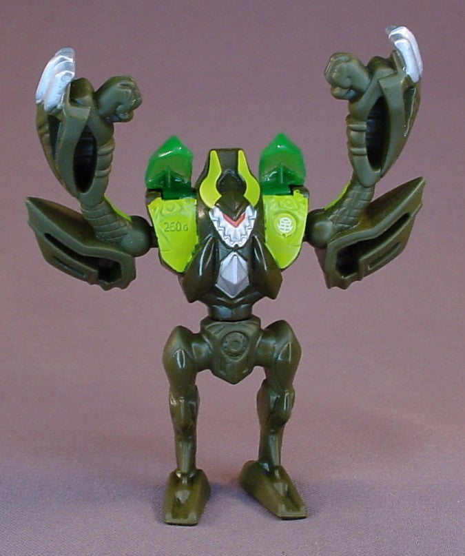 Bakugan Mechtanium Surge Silent Strike Action Figure Toy, 4 Inches Tall, Press The Button To Make The Transparent Green Armor Pop Open, The Arms Move, Swivels At The Waist, 2011 McDonalds, Spin Master