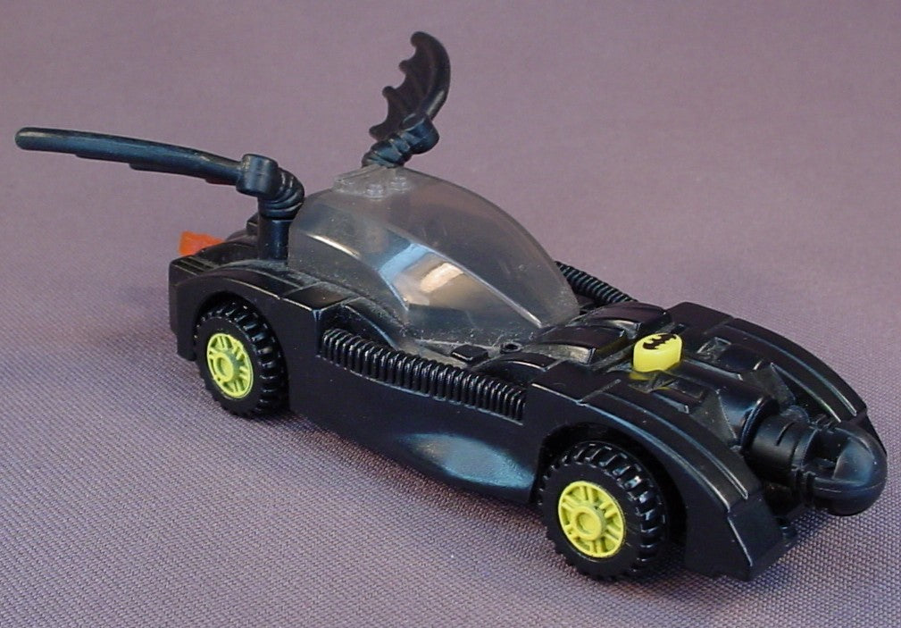 Batman Lego Batmobile With Launching Missile, 5 Inches Long, The Tail Wings Swivel, Press The Insignia To Fire The Missile, 2008 McDonalds, The Wheels Turn, Batman Toy
