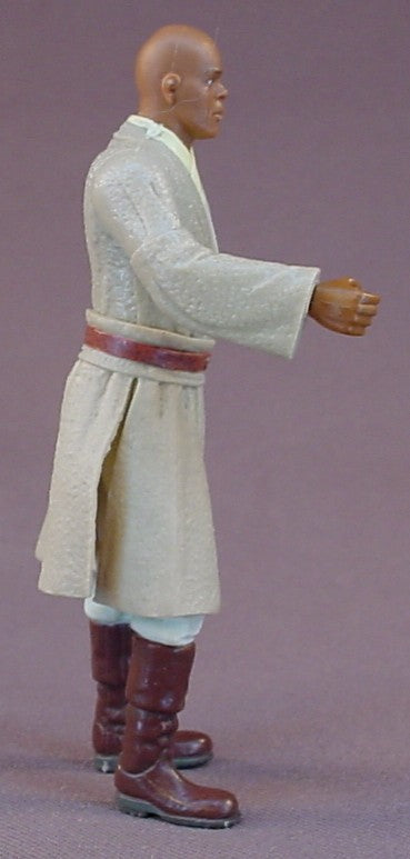 Star Wars Mace Windu Action Figure With The Jedi Cloak And Blue Lightsaber Accessories, 1998 Hasbro, LFL, Episode 1 The Phantom Menace, 3 3/4 Inches Tall, Star Wars Toy