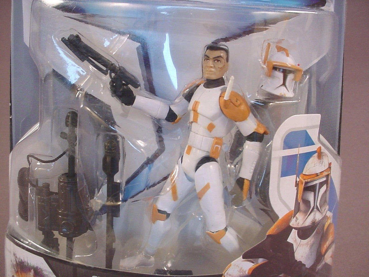 Star Wars The Clone Wars Clone Commander Cody Action Figure In The Original Package, With Firing Blaster Rifle, No 10, 2008 Hasbro, White And Blue Card