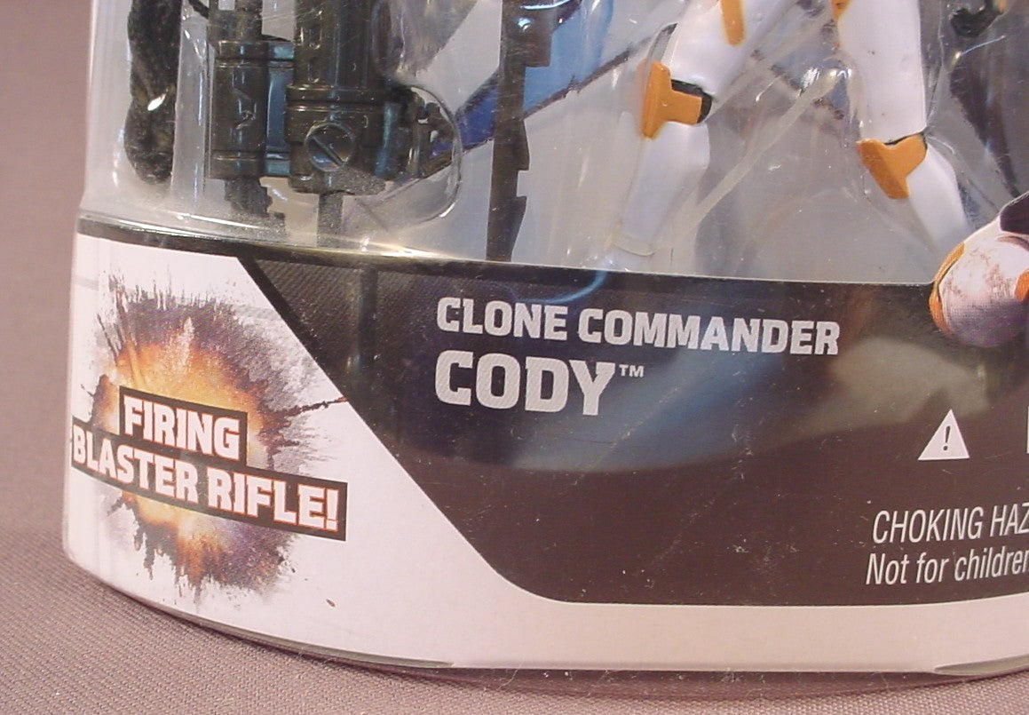 Star Wars The Clone Wars Clone Commander Cody Action Figure In The Original Package, With Firing Blaster Rifle, No 10, 2008 Hasbro, White And Blue Card