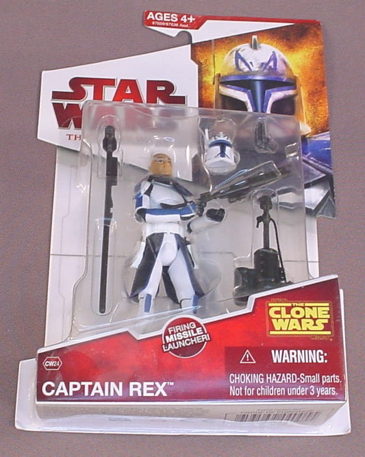 Star Wars The Clone Wars Captain Rex Action Figure In The Original Sealed Package, With Firing Missile Launcher, 2009 Hasbro, #87659, CW24