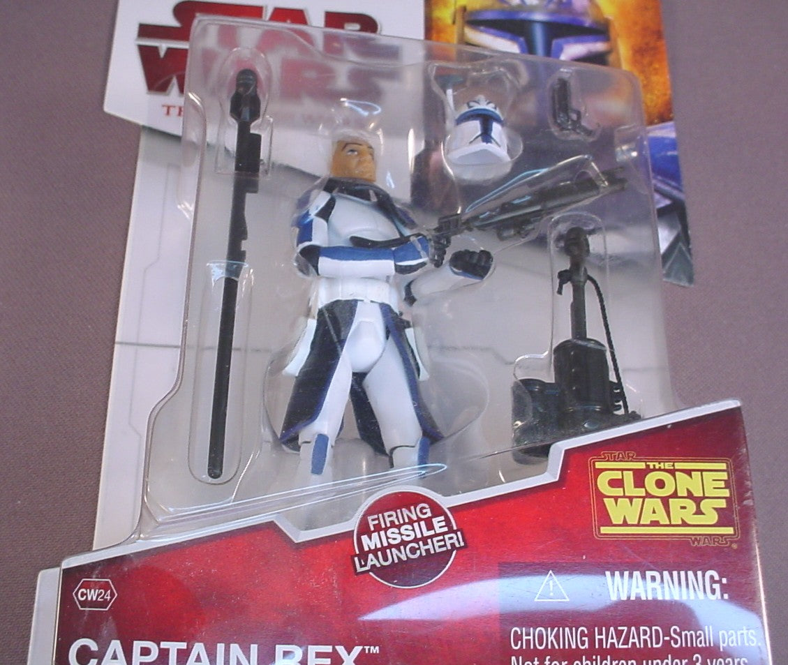 Star Wars The Clone Wars Captain Rex Action Figure In The Original Sealed Package, With Firing Missile Launcher, 2009 Hasbro, #87659, CW24